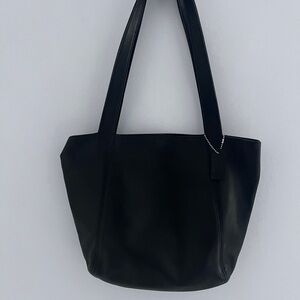 Coach Black Leather Tote Bag